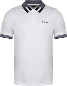 Ben Sherman Kraag Rente Heren Wit Polo Shirt - M