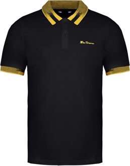 Ben Sherman Kraag Rente Heren Zwart Polo Shirt - L