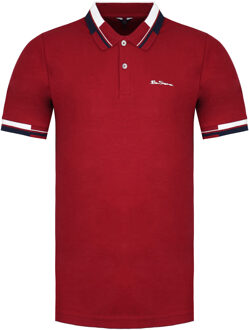 Ben Sherman Mod Stripe Heren Rood Poloshirt