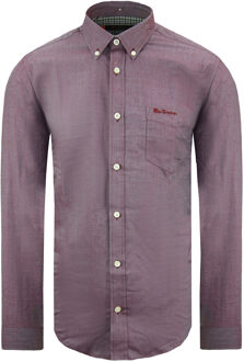 Ben Sherman Oxford Heren Overhemd Bourgondië Bourgogne