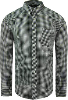 Ben Sherman Oxford Heren Zwart/Wit Overhemd Kaki