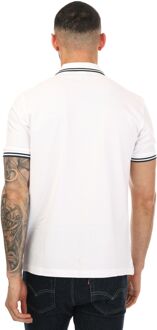 Ben Sherman poloshirt dubbel contrasterende bies voor heren, wit