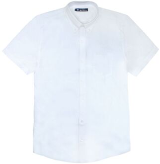 Ben Sherman Script Geborduurd Heren Wit Overhemd - maat