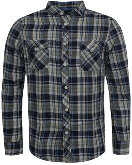 Ben Sherman Slim Fit Heren Overhemd Navy Bruin