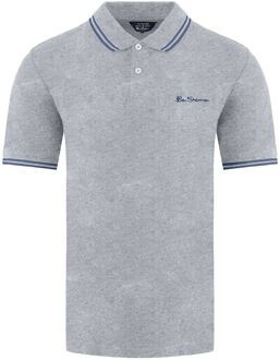 Ben Sherman Tweeling Gestipt Heren Grijs Poloshirt