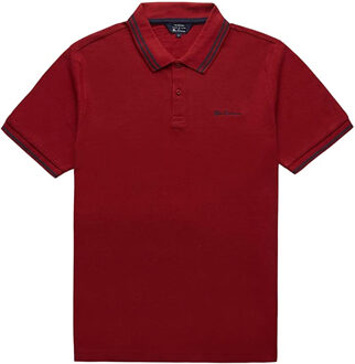 Ben Sherman Tweeling Gestipt Heren Rood Poloshirt - maat S