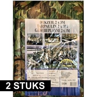Ben Tools 2x Groene camouflage afdekzeilen / dekzeilen - 2 x 3 meter - Dekkleed / zeil