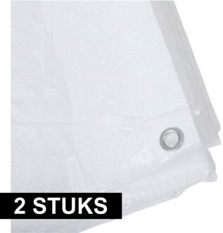 Ben Tools 2x Witte afdekzeilen / dekzeilen - 2 x 3 meter - 100 grams kwaliteit - Dekkleed / grondzeil