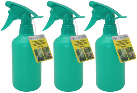 Ben Tools 3x stuks plantenspuiten/plantensproeiers 400 ml groen - Plantensproeiers/plantenspuiten