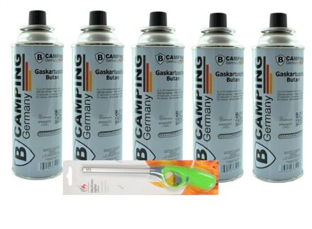 Ben Tools 5x Butaan gasfles gasvulling 227 gram inclusief gasaansteker