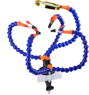 Bench Vise Table Clamp Soldering Station With 5Pc Flexible Arms Soldering Iron Holder Pcb Welding Repair Third Hand Tool