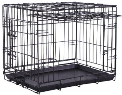 Bench zwart met schuifdeur voor de hond S