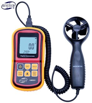 BENETECH Digitale Thermometer Anemometer + infrarood thermometer Wind Gauge Meter Voor Temperatuur huidige air velocity flow GM8901