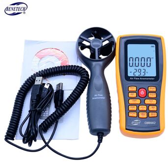 BENETECH Digitale Thermometer Anemometer + infrarood thermometer Wind Gauge Meter Voor Temperatuur huidige air velocity flow GM8902