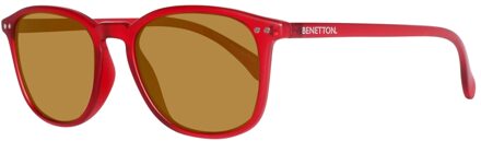 Benetton Unisex Zonnebril 52/19/145 mm Geïnjecteerd Rood