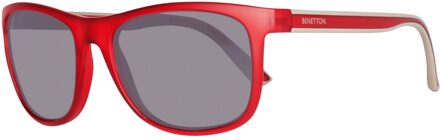 Benetton Unisex Zonnebril 55/17/145 mm Geïnjecteerd Rood - One Size