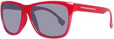 Benetton Unisex Zonnebril 58/16/140 mm Geïnjecteerd Rood - One Size