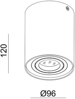 Bengala plafondspot, zilver, Ø 9,6 cm, draaibaar en zwenkbaar