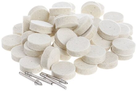 Bengu 50 Stuks 13Mm 25Mm Wolvilt Polijsten Buffing Wheel Slijpen Pad + 4 Stuks 3.15 Mm Shank