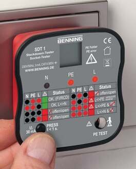 Benning SDT 1 Stopcontacttester CAT III 300 V LED, LCD