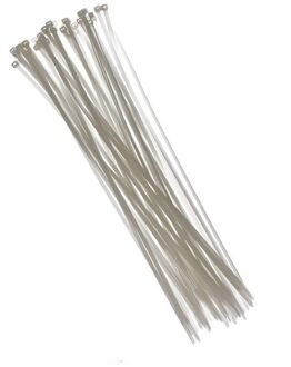 Benson 100x kabelbinders tie-wraps - 3,6 x 200 mm - witte tie-ribs