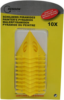Benson 10x stuks schilderpiramides geel 5 cm