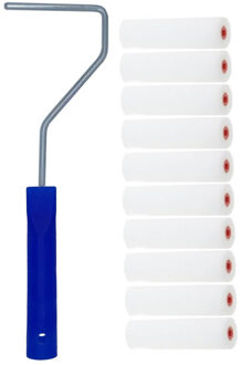 Benson 10x verfrollers / schuimrollers fijn incl rollerbeugel 10 cm