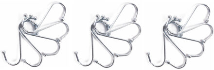 Benson 15x s-haken / ophanghaken - 5-delig - van metaal - 100 mm