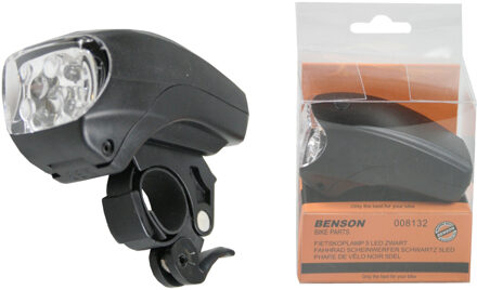 Benson 1x Fietskoplamp / voorlicht fietsverlichting zwart LED