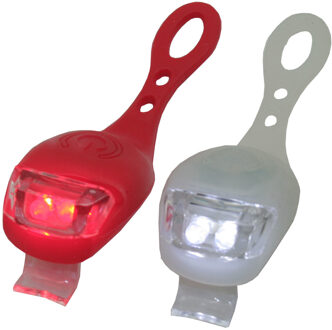 Benson 1x LED fietsverlichting/lampen set siliconen voor en achter