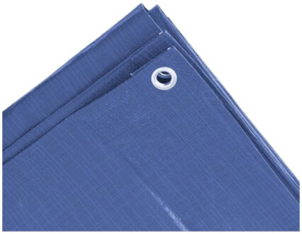 Benson 1x stuks stevig afdekzeil formaat 3 x 5 meter blauw met ringen - Afdekzeilen