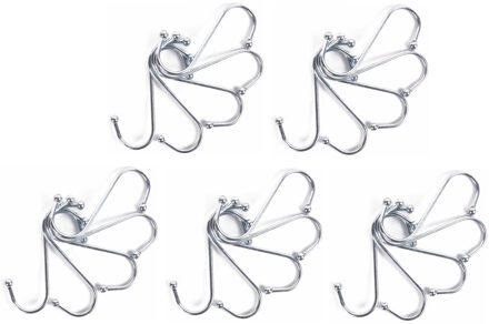 Benson 25x s-haken / ophanghaken - 5-delig - van metaal - 100 mm