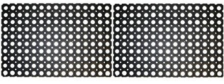 Benson 2x Deurmatten/buitenmatten rubber 60 x 40 cm - Deurmatten Zwart
