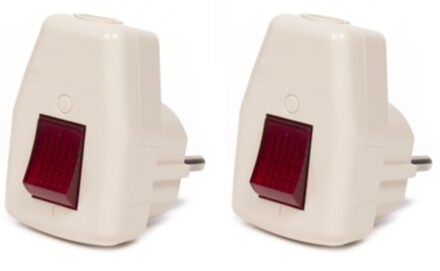 Benson 2x Stuks Benson Haakse Randaarde Stekker - Aan/Uit Schakelaar - Doorvoerstekker - Verdeelstekkers