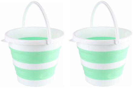 Benson 2x stuks benson opvouwbaar afwasteiltjes / afwasbakken groen 10L