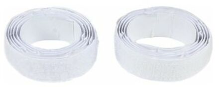 Benson 2x stuks zelfklevende klittenband rollen 100 x 2 cm in het wit - Tape (klussen)