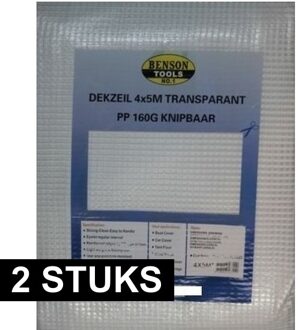 Benson 2x Transparant afdekzeilen / dekzeilen 4 x 5 meter - Action products