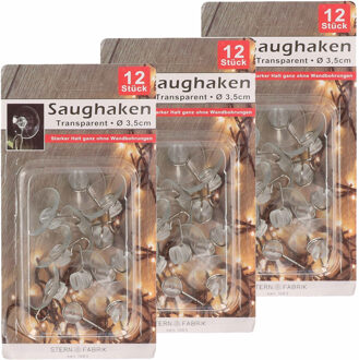 Benson 36x zuignaphaakjes / ophanghaken - Feestdecoratievoorwerp