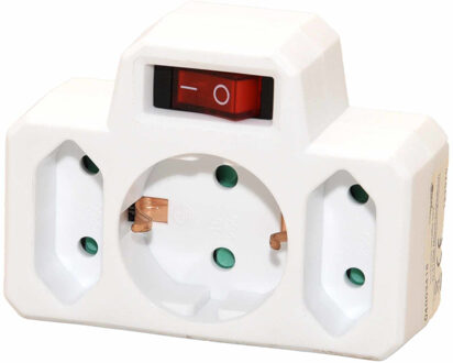 Benson 3x Stopcontactadapters/stopcontactsplitters/verdeelstekkers 3 voudig met schakelaar