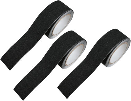 Benson 3x stuks anti-slip tape zwart op rol 50 mm x 5 meter
