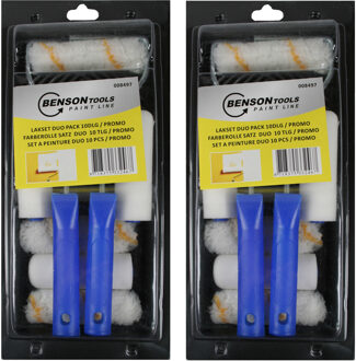 Benson 3x stuks lakroller/schuimroller schildersets 5 en 10 cm met verfbak en beugel