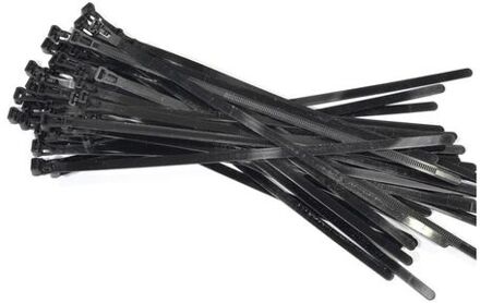 Benson 50x kabelbinders tie-wraps loskoppelbaar zwart - 7.6 x 300 mm - herbruikbare tie-ribs