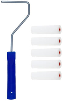 Benson 5x verfrollers / schuimrollers fijn incl rollerbeugel 10 cm