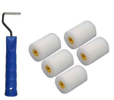 Benson 5x verfrollers / schuimrollers fijn - inclusief rollerbeugel - 5 cm - geschikt voor diverse soorten