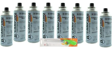 Benson 8x Butaan gasfles gasvulling 227 gram inclusief gasaansteker - Action products