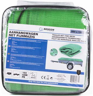 Benson Aanhanger/aanhangwagen net - met elastiek - groen - 350 x 180 cm