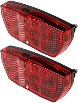 Benson Achterlicht - 2x - verstelbaar - rode LED - reflector - IPX3 - 93 x 41 x 23,5 mm - inclusief batteri
