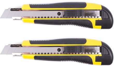 Benson Afbreekmes - 2x - profi - snijmes - werkmes - 18 mm - geel