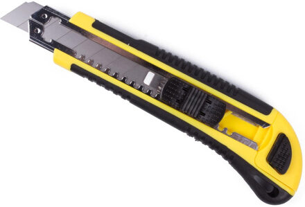 Benson Afbreekmes - werkmes - snijmes - 18 mm - staal - geel - incl. 3 reservemessen