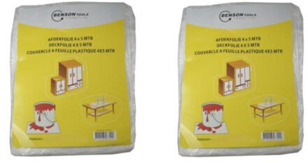 Benson Afdekfolie - 3x stuks - transparant - 4 x 5 meter - afdekzeil
